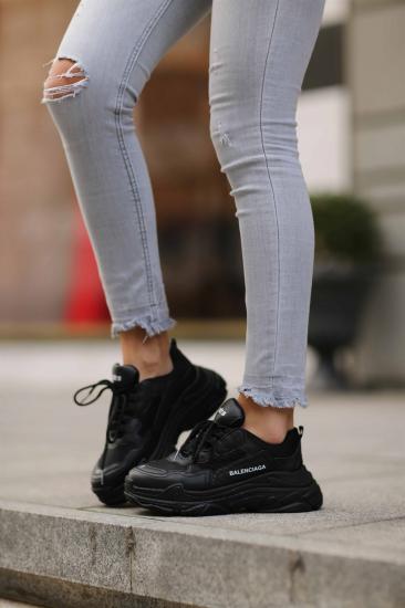 Full Siyah Balencaiga Triples Sneakers Ayakkabı